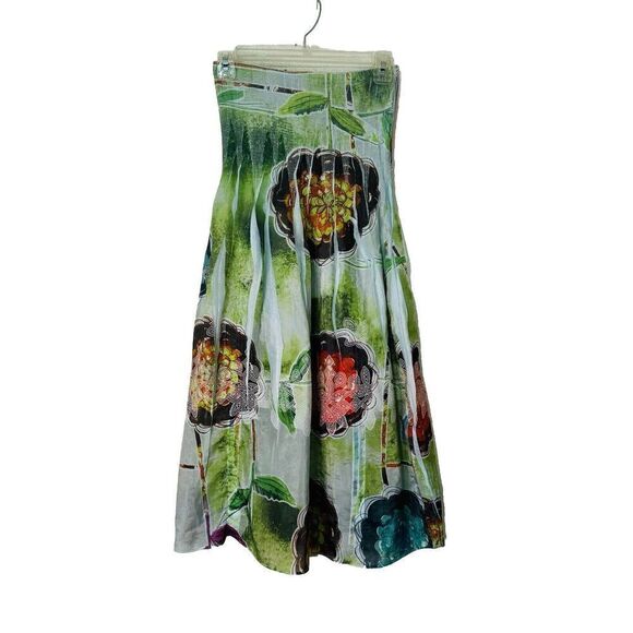Lapis Women's Dress‎ Strapless One Size Fits All Green Multi Color Floral Boho - Picture 1 of 8
